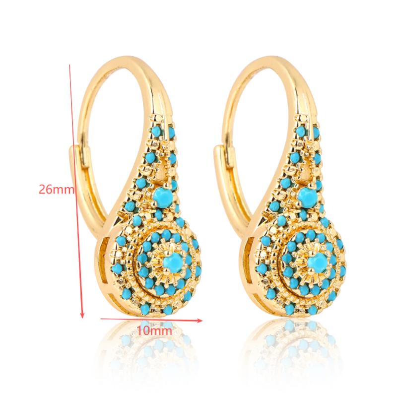 

Hot Ladies Elegant Fashion Turquoise Earrings Suitable For Daily Casual Or Formal Occasions Ethnic Style Creative Jewelry Gift
