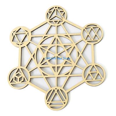 Wooden Meditation Coasters for Home Living Room Desktop Decoration Cut Wooden Decor D57B