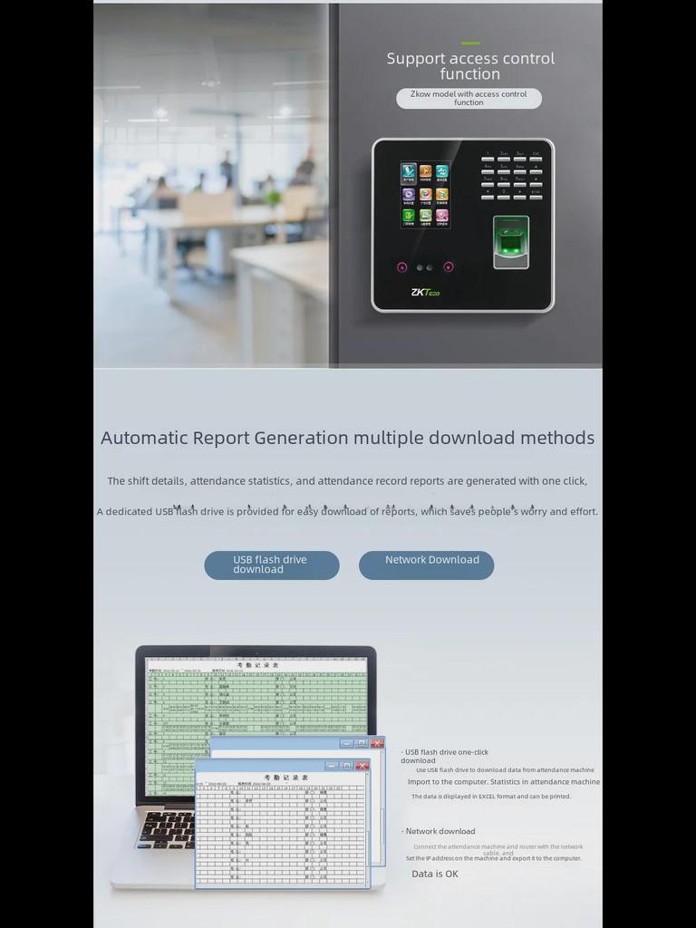 ZKTeco BK100 Face & Fingerprint Recognition Attendance Machine