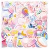 50 Dreamy Transparent Texture Graffiti Stickers - Waterproof Decorative Stickers for Notebooks & Water Cups, Creative Kids Stickers