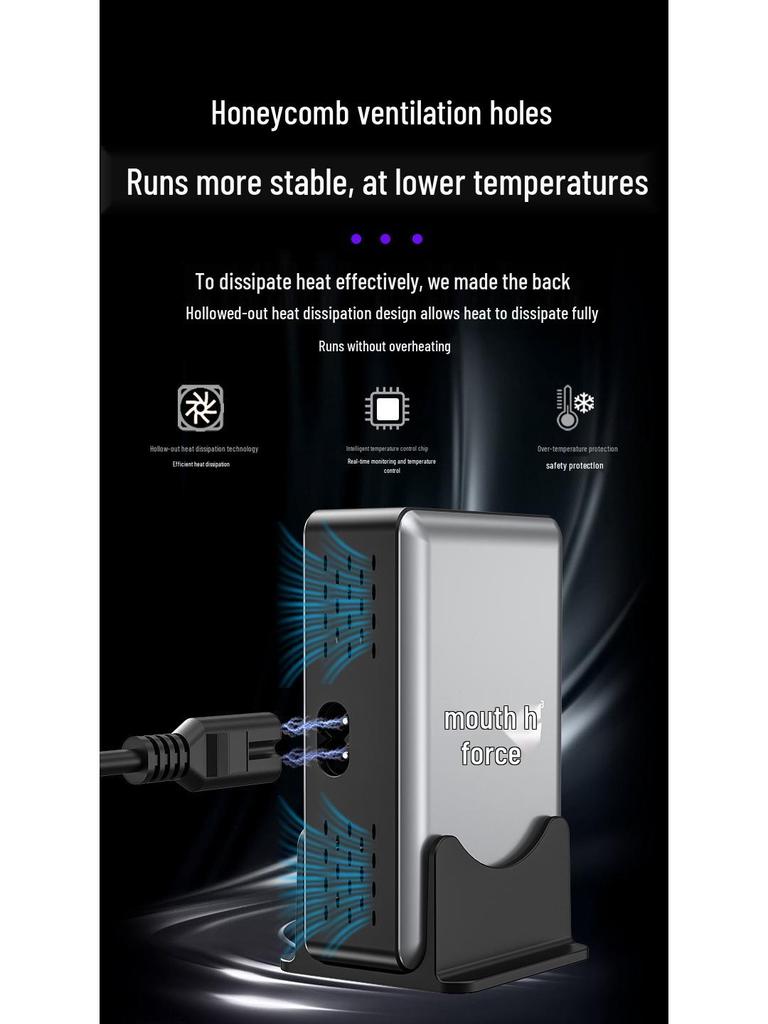 320W Multi-Port Gallium Nitride Charger for Apple, Huawei, and Other Laptops - 440W Multifunctional Desktop Model