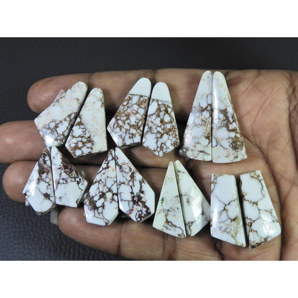 191Cts. Natural Wild horse Jasper Fancy Cabochon Loose Gemstone 7Pair Lot C-1466