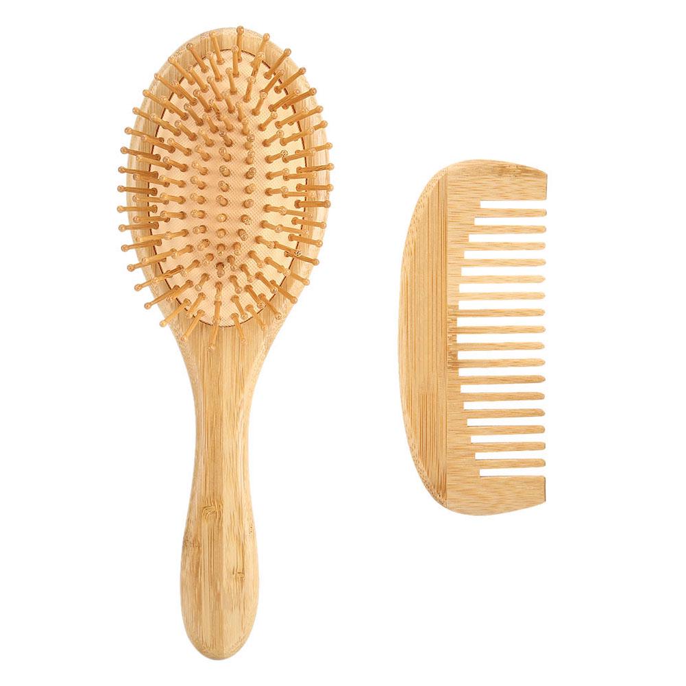 BlueZOO 2pcs Comb Set Anti Static Head Scalp Massage Bamboo Hairdressing Comb(Comb Set )