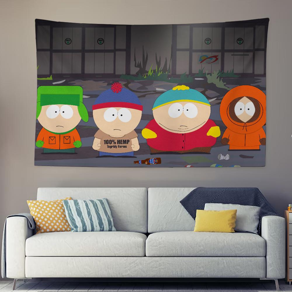 SSouth PPark Anime Tapestry Decoration Bedroom Dormitory Background Cloth Holiday Home Party Living Room Club Cloth