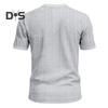 Sommer Herren T-Shirt Loose Fit American Style Kurzarm Geknöpftes Rundhalsoberteil Einfarbig Lässiges Alltagsoberteil