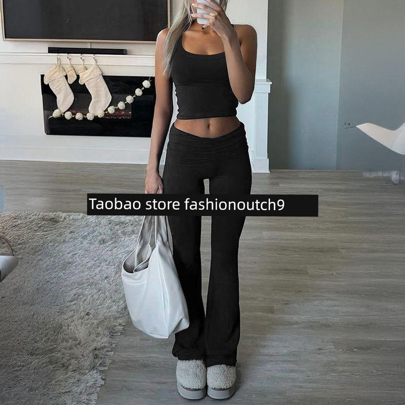 

Комплект вязаного жилета и брюк для отдыха и спорта 2025 Black M