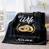 Wife Customize Text Blanket Throw Customizable Blanket Soft Warm Cozy Versatile for Bed Office Chair Office Seaside Four Seasons Universal
