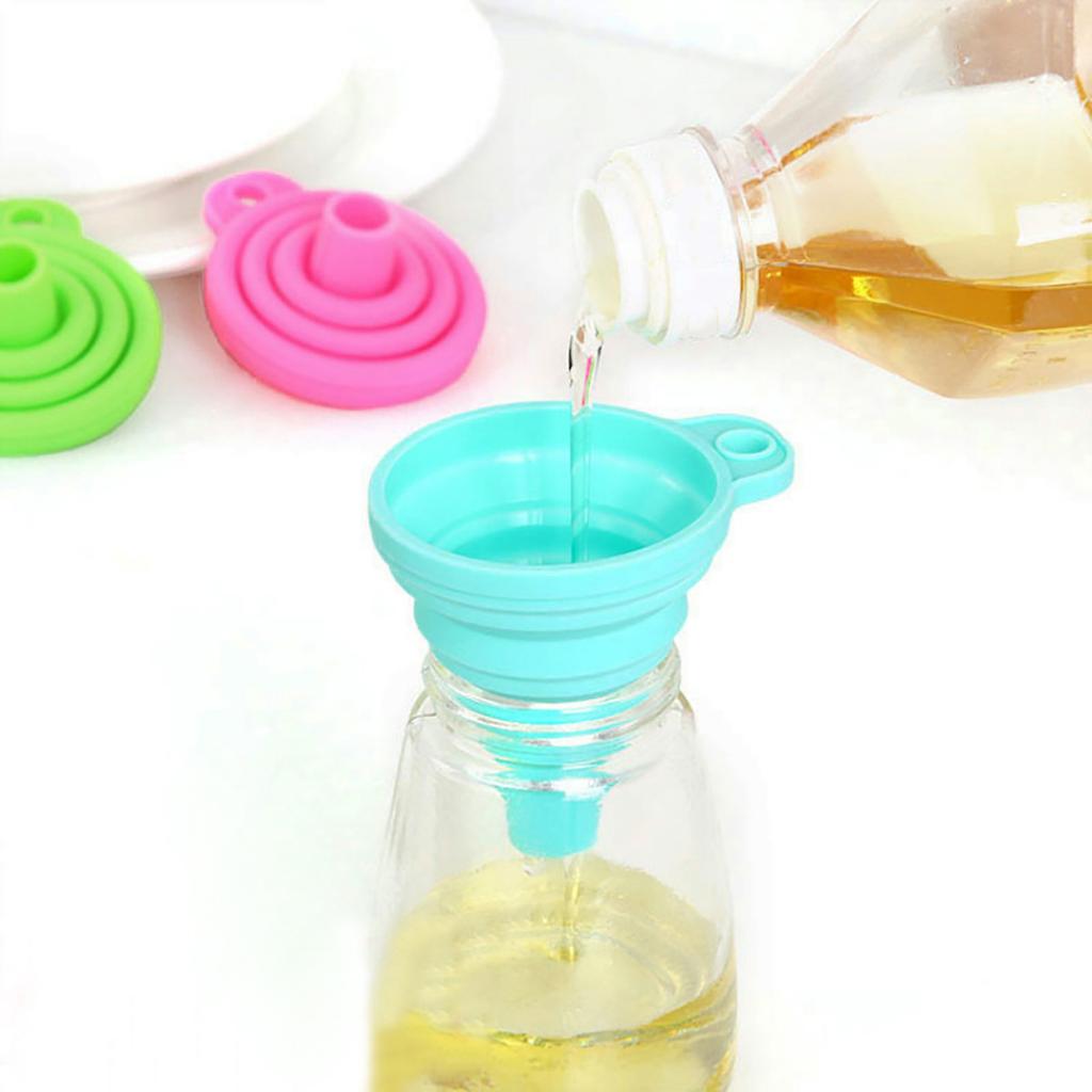 Kitchen Funnel Set, Mini Silicone Telescopic Foldable Oil Funnelfor Filling Water Bottles With Liquid Transfer
