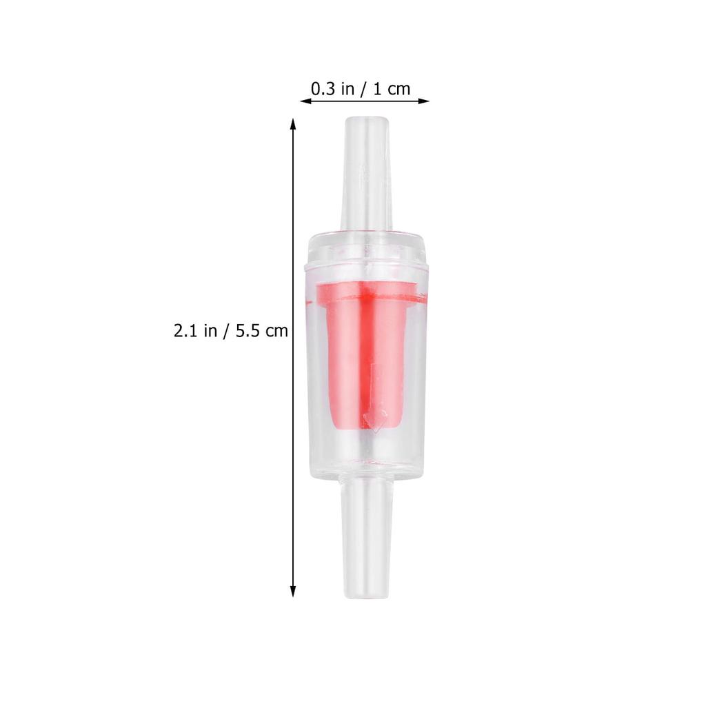 20pcs 4Mm Check For Aquarium Straight Air Valve Non-Return Valve Fish Tank Oxygen Tubing Aerator Connector Red