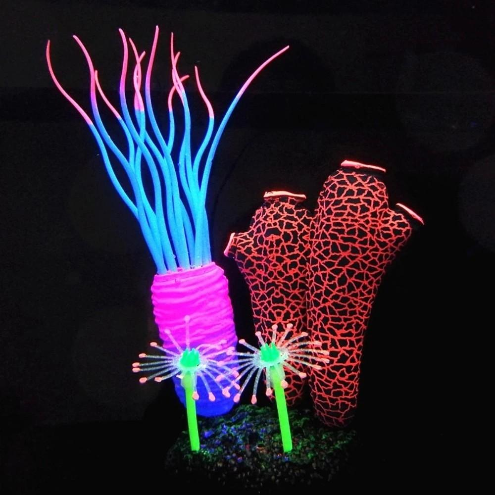 

Luminous Simulated Sea Squirt Realistic Colorful Artificial Mushroom Ornament Lifelike Silicone Simulation Coral Fish Tank