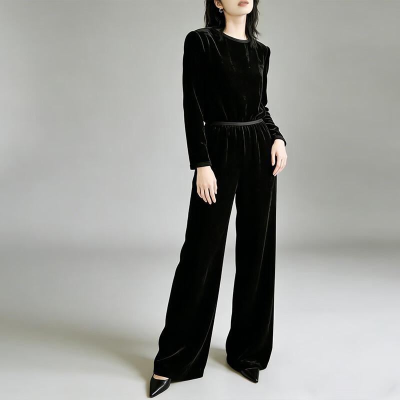 

Women s Mulberry Silk Velvet Wide-Leg Pants XXL