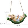 Swing Simulation Rabbit Resin Animal Climbing Hanging Animal Sculpture Hemp Rope Pendant Decoration Courtyard Balcony Sill Decor