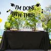 I'm Done With This BS Banner - Congrats Bachelor Grad Party Banner, Bachelor's Degree Graduation Party Decorations Black Glitter