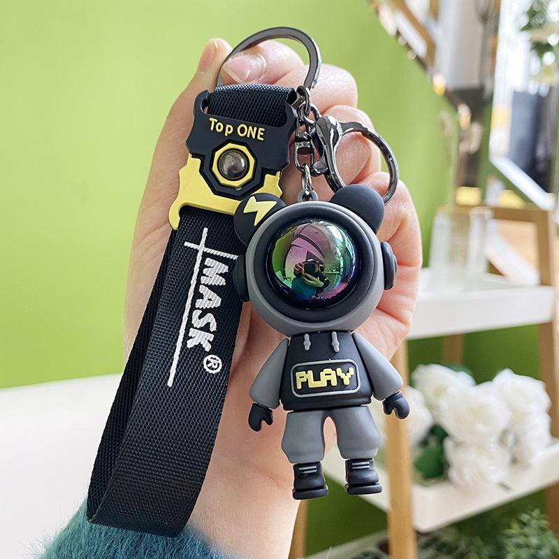 

Soft Rubber Lightning Bear Keychain Creative Decoration чёрный