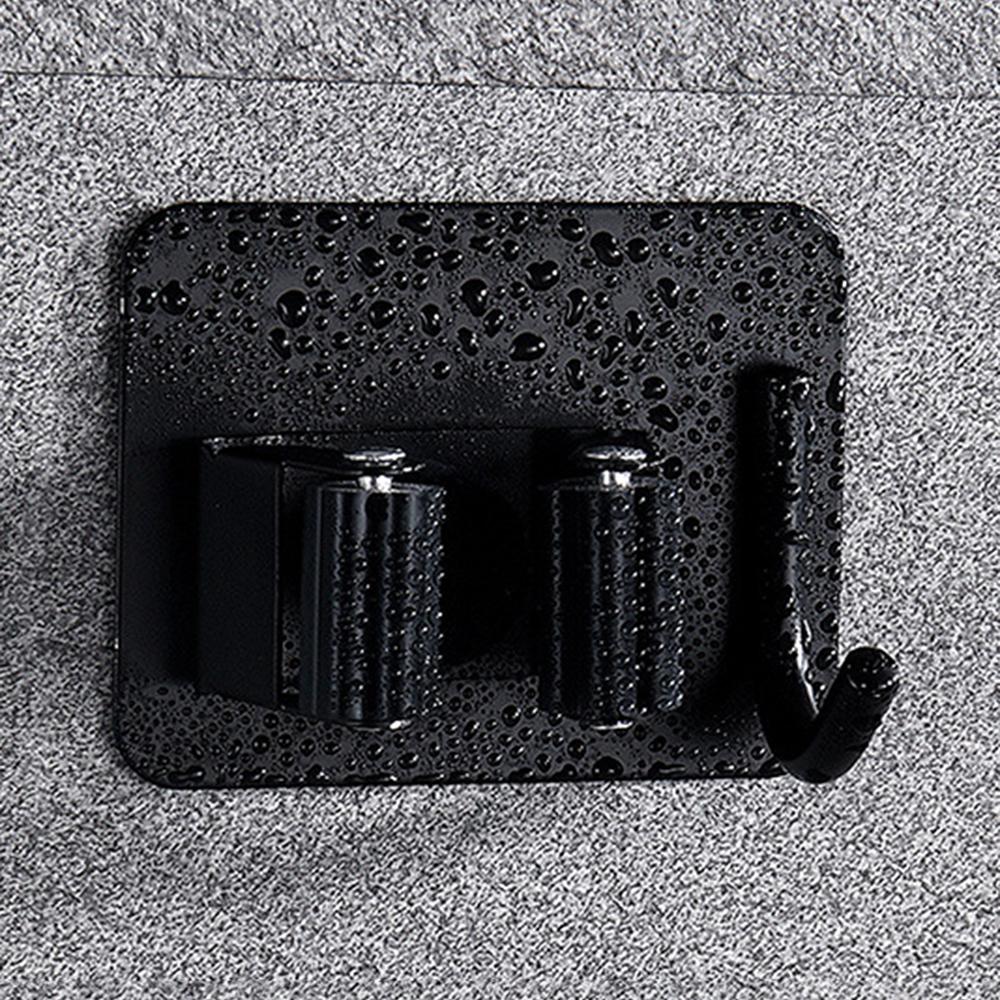 Stainless Steel Storage Wall Hanging Mop Hook Hanger Punch-Free Bathroom Mop Clip Strong Adhesive Hook
