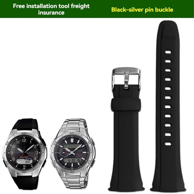 для Casio WVA-M640/M650/WVQ-M410 радиоволновые солнечные часы ремешок для мужских часов из смолы силикона водонепроницаемый 0mm