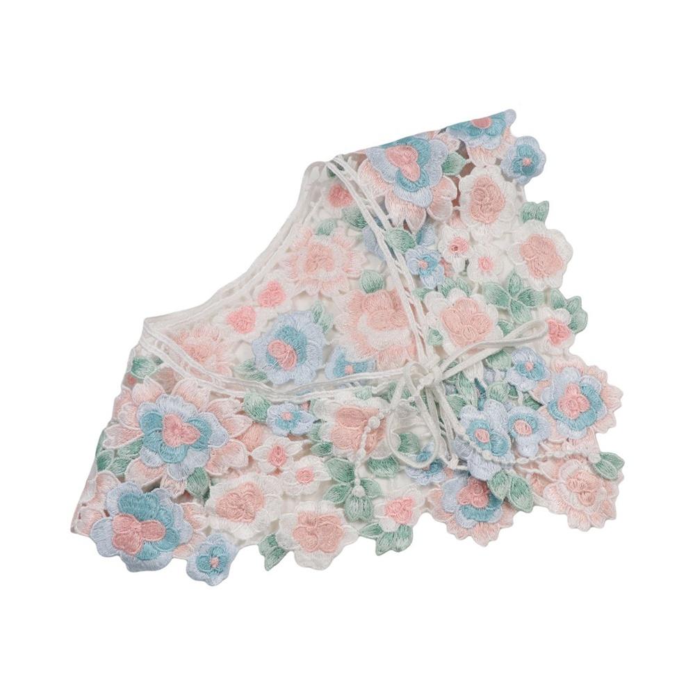 Detachable Embroidered Flower Fake Collar Floral Lace Neckline Shawl Lace Collar  Women/girls