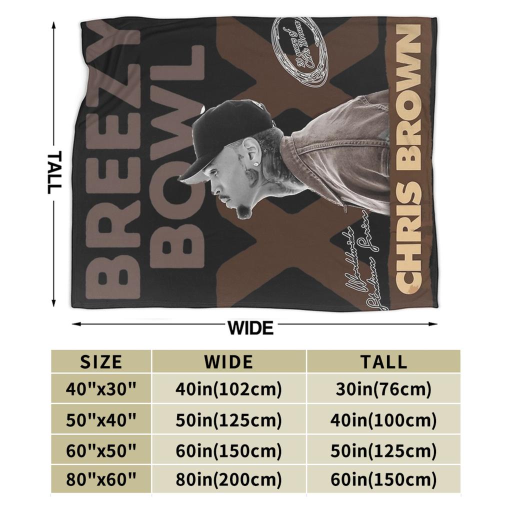 Warm Soft BlanketsKids Adult Travel Rapper Chris Browns Throw Blanket Flannel Bedspread Sofa Bed Comfortable Sofa Bed Cover