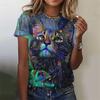 Funny Cat 3d Printed Women's T Shirts Summer Fashion Animal Print Short Sleeve Tees Girl Kawaii Y2k Top Clothes Female Clothing