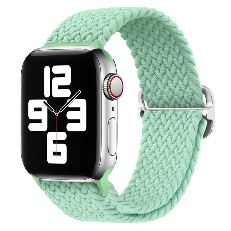 Geflochtener Solo Loop für Apple Watch 10 Band 42 mm 46 mm 45 mm 44 mm 40 mm 9 8 7 6 5 4 SE 2 Verstellbares elastisches iWatch Ultra Nylonband