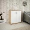 Chest Of Drawers 2D White-Sonoma Two-Door Shelf