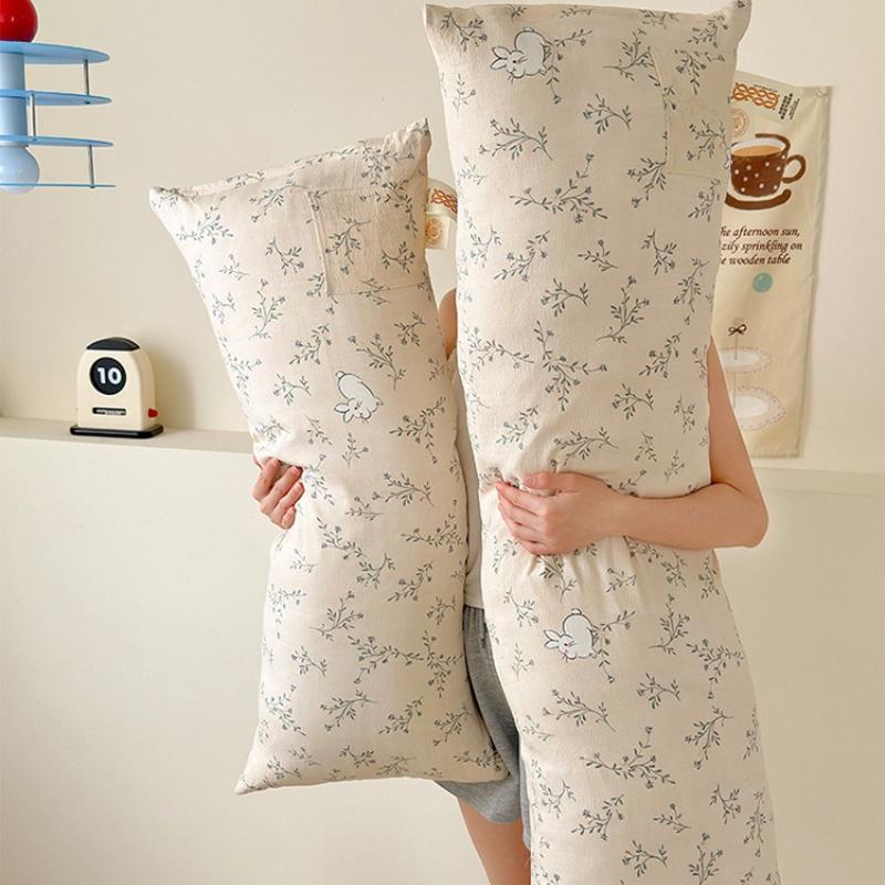 Cartoon Print Pregnant Women Side Sleeper Leg Clamp Pillow Cute Long Body Pillow with Phone Pocket for Sofa Backrest Kids Room Cushion with Core