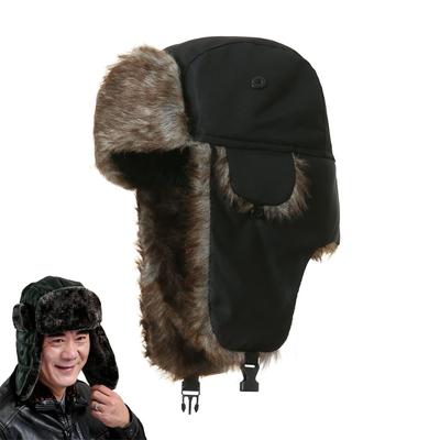 Winter Vintage Plush Hats Windproof with Earflaps Outdoor Cycling Warm and Cold Plush Hat for Cold Weather Headcover