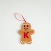 Blush Gingerbread Man Christmas Tree Ornaments - Hanging Party Scene Decorations with Holiday Letter Pendant