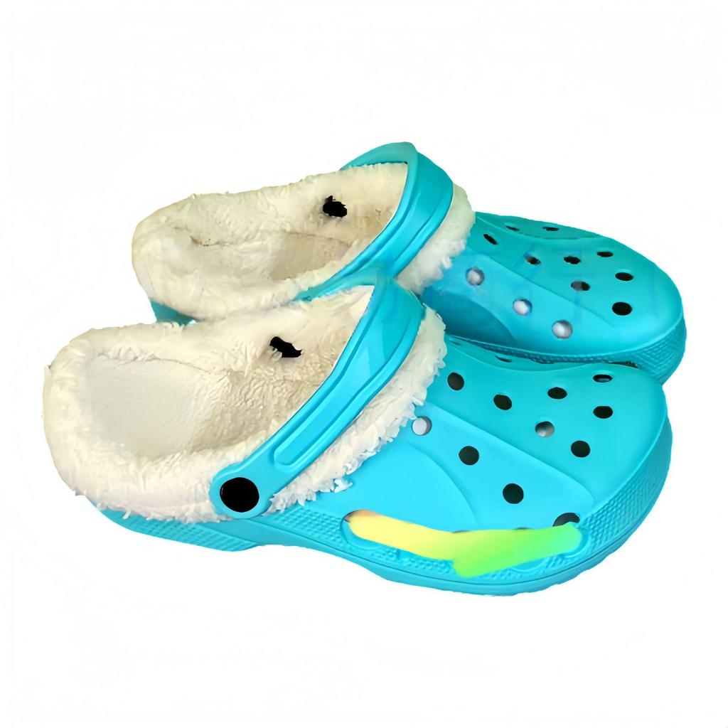 Beiya Fleece-Lined Wool Slippers - Men's & Women's Warm Cotton Hole Shoes for Autumn/Winter