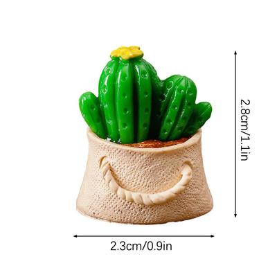 1Pc Miniature Cactus Ornament Dollhouse Rabbit Succulent Potted Plants Micro Landscape Decoration Dollhouse Miniature Toy
