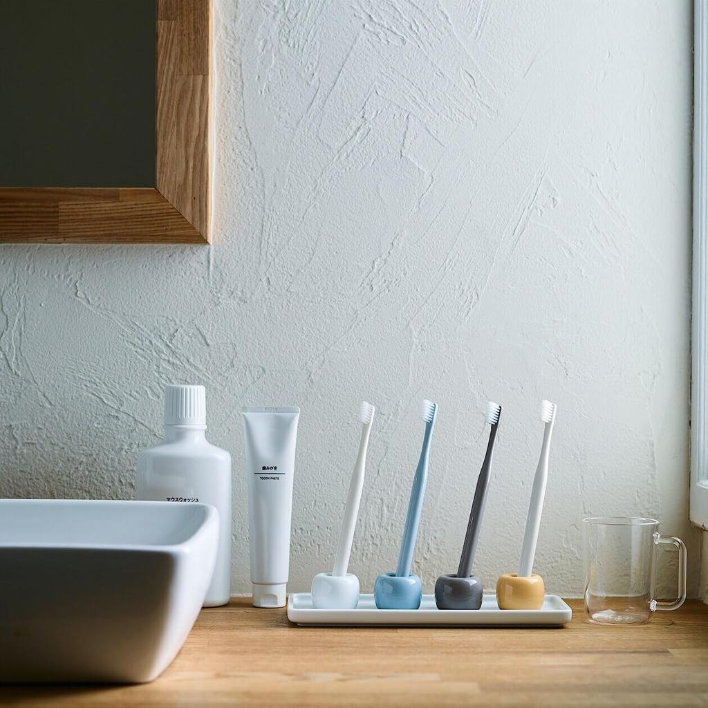 MUJI Porcelain Toothbrush Stand Toothbrush MBB20A6A (Single Holder), Gray,