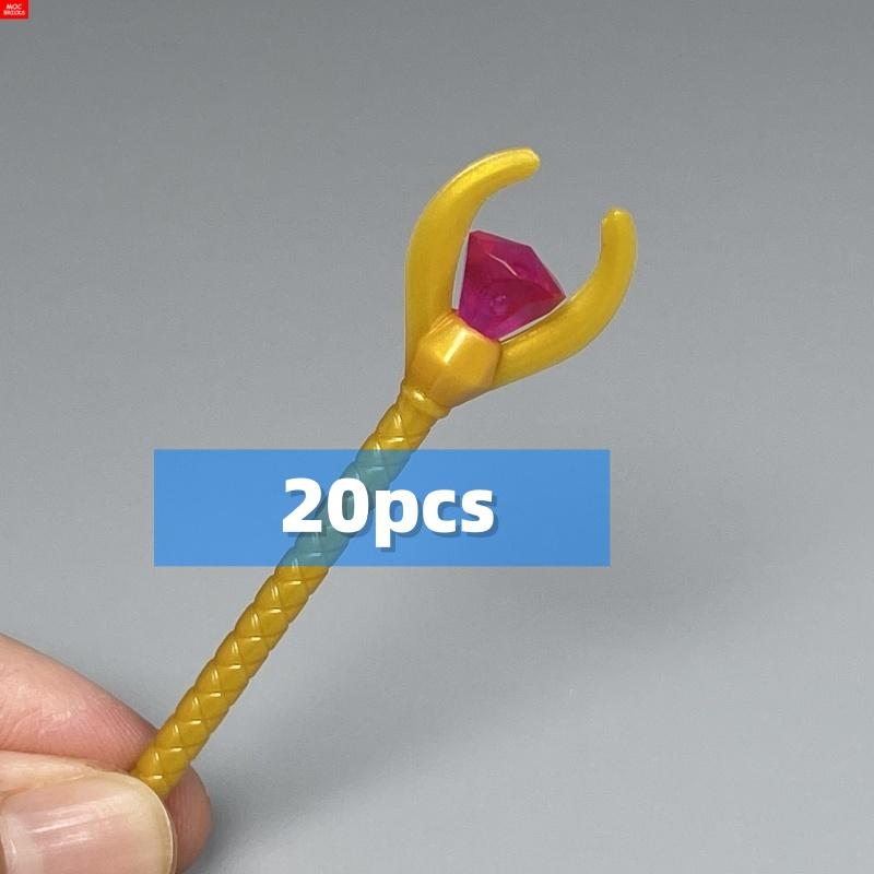 MOC Bricks 4cm Figure Sceptre Gem Rock Wand Stick Building Blocks 93252 30153 Assembled Particles Children's Toys