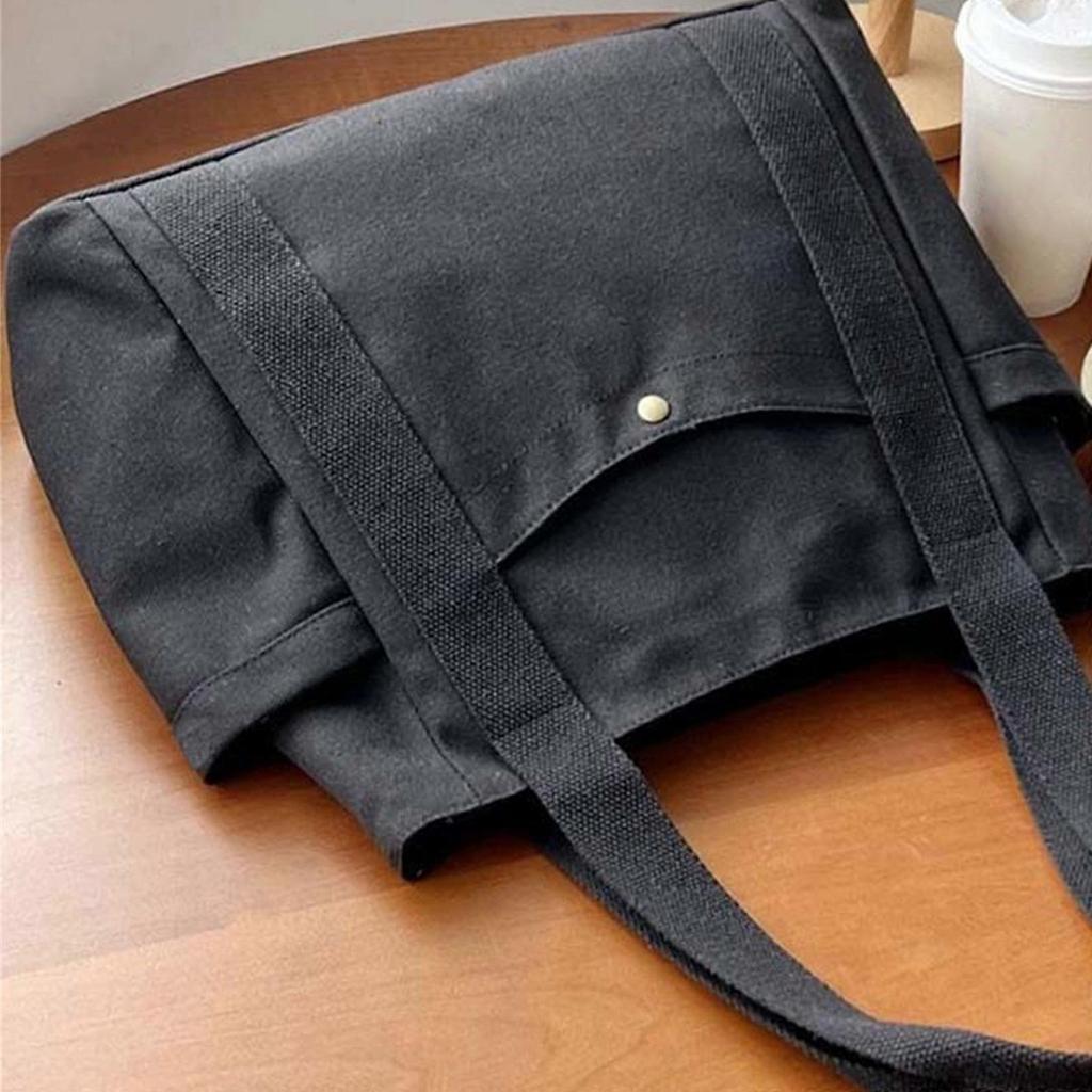 Fashionable Shopping Bag Canvas Bag For Women Convenient Handbag Large Capacity Book Bag For Student And Professional Beige