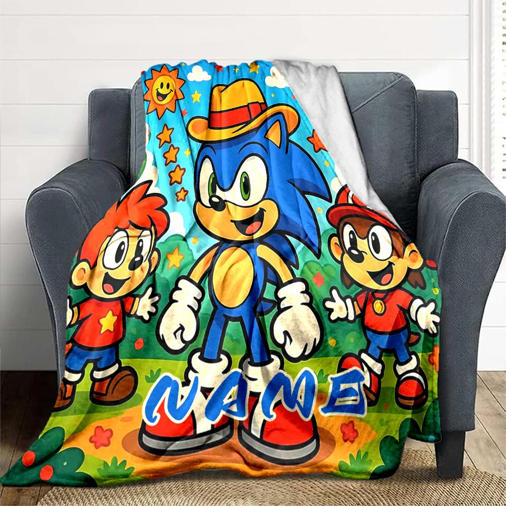 Custom 1pc Sonic Adventure Blanket, Soft And Comfortable Blanket, Casual Warm, Camping Travel Blanket, Birthday Gift Q912175