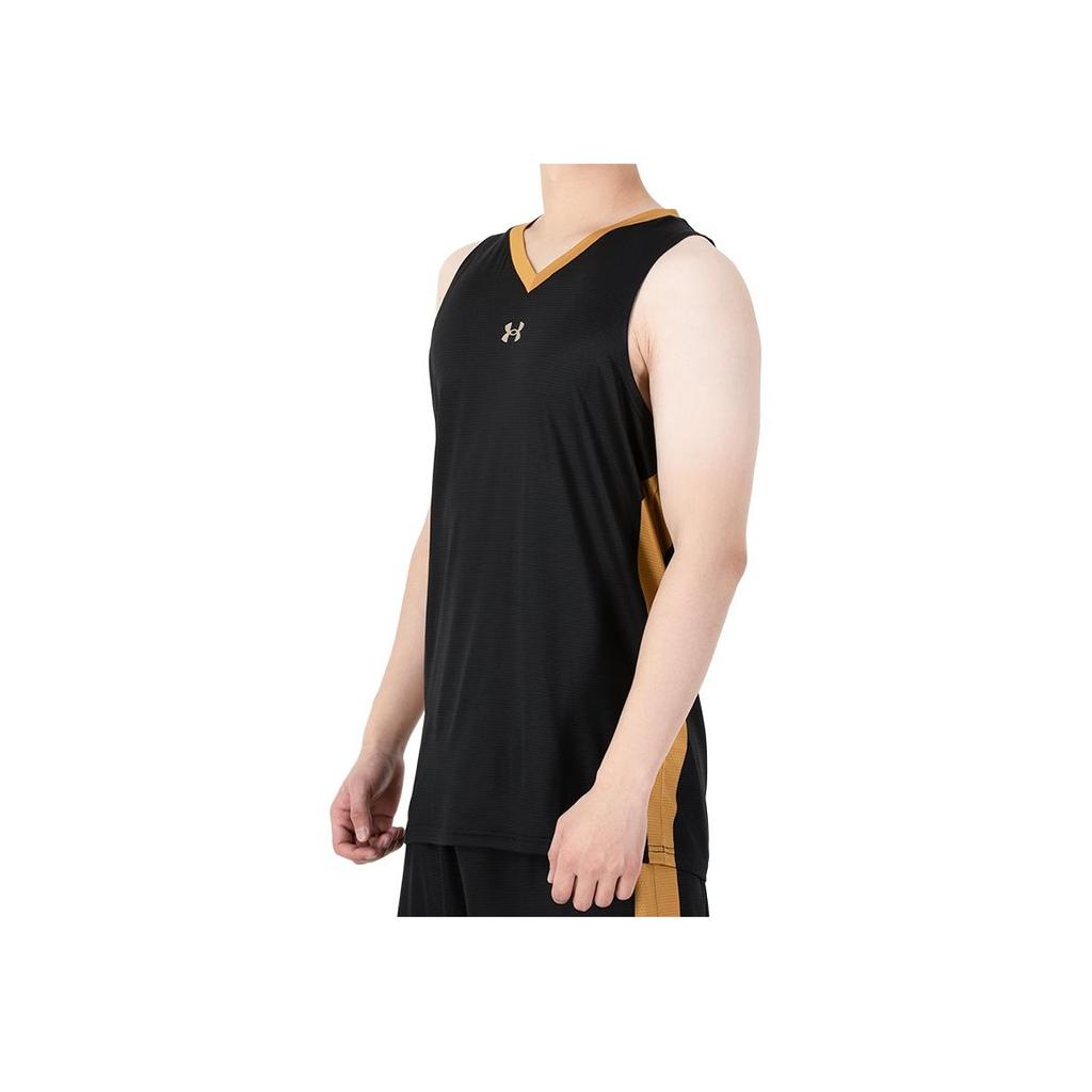 Under Armour Color Block Knit Training Basketball Vest Men Tops Black 21500107-001