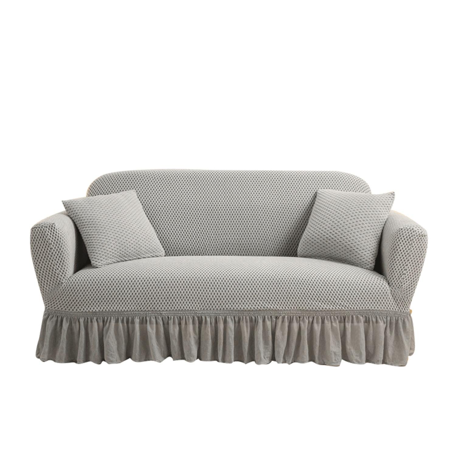 

Nordic Solid Color Fabric Inclusive Lace Thickened Turkish Small Square Sofa Cover Four Seasons (90-140cm)