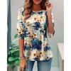 Women's T shirt Tee Print Daily Casual Long Sleeve Crew Neck White Spring Fall