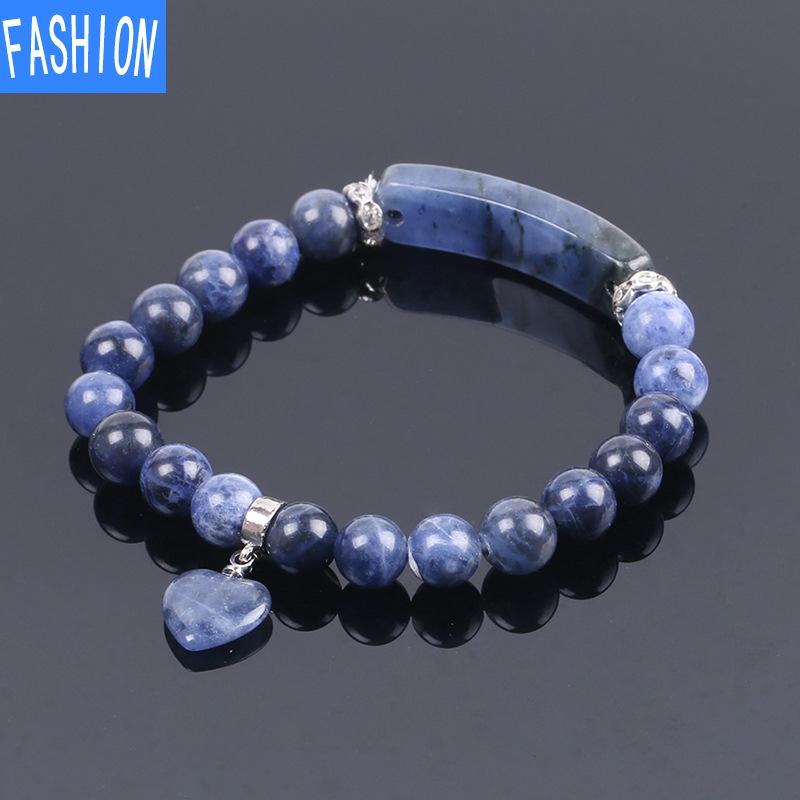 Pulseira de contas de cristal natural amor charme pulseira de contas joias femininas