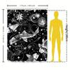 Schwarz-Weiß Fischmuster Duschvorhang Wasserdicht Dekoration Heimdeko Badezimmerzubehör 180X240cm