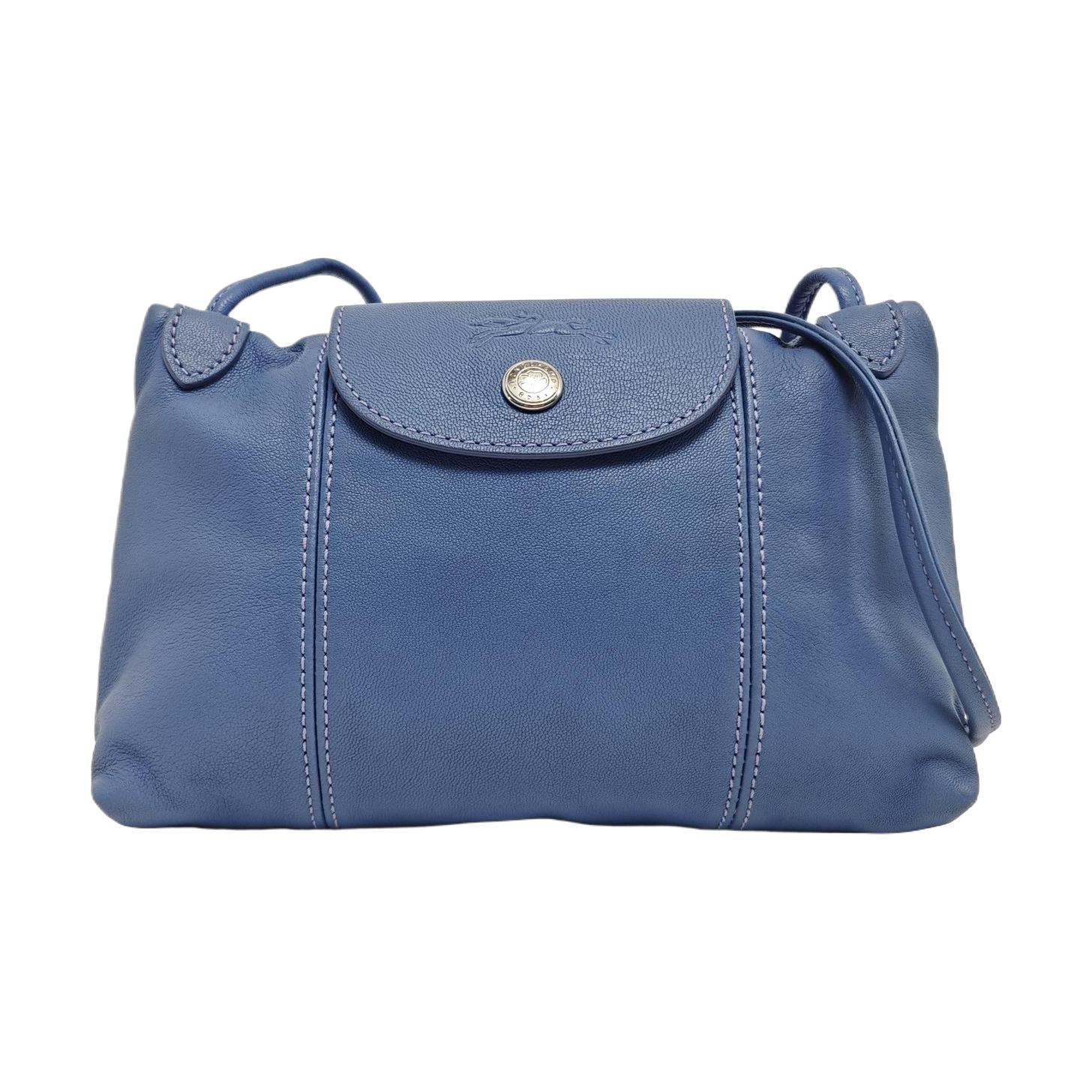 [Pre-Owned] Le Pliage Cuir Pressed Logo Flap Lambskin Messenger Bag - Very Good #1DT8AS0 ONE SIZE
