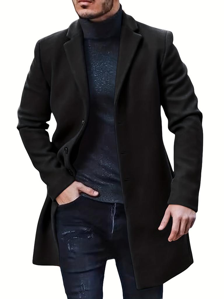 Male Streetwear Jackets Man's Solid Color Casual Outerwear And Coats Single Breasted Lapel Wool Men's Jacket For Spring Winter