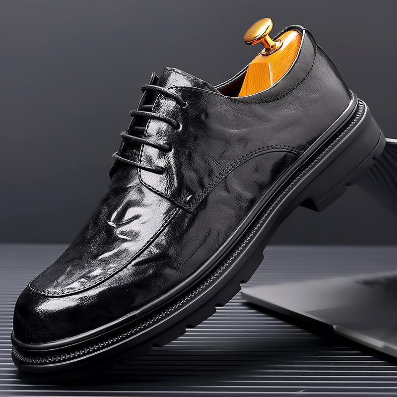Herren Lederschuhe Plus Samt Britische Business-Kleidung Arbeitshandgreifer Lederschuhe Modische Bräutigam Hochzeitsschuhe