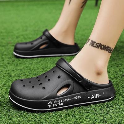 Fashion Eva 46 Slippers Sandals for Men Beach Flip Flop For Women Classic Mules Black Sandals for Men Original Closed Non-slip Work Clog