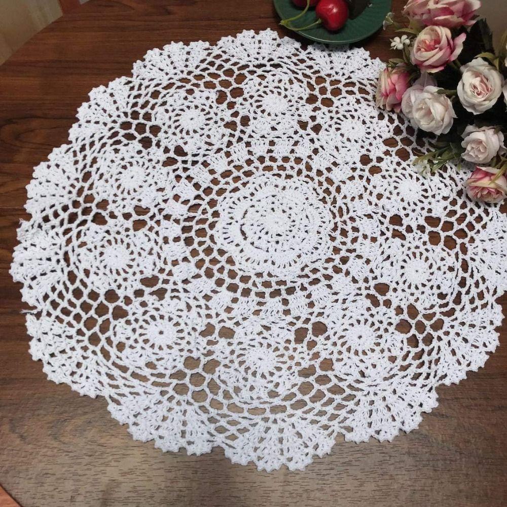 Round Crochet Doilies 40CM Cotton Doilies New Table Mats