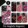 Lippenabdruck Handyhülle Für iPhone17,16,15,14,13,12,11 Plus,Pro Magnetisch mit Magsafe Kabelloses Laden