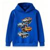 Kinder Jungen Mädchen Pullover Hoodie, Klassische Retro Muscle Cars mit Flammenmuster Lässiger Langarm Kapuzenpullover für Tägliche Streetwear für Auto-Liebhaber