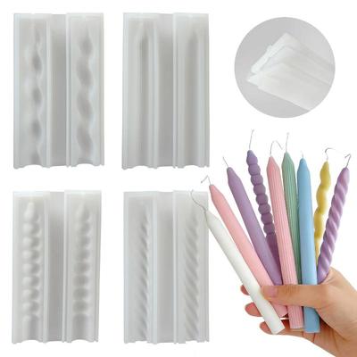 Long Spiral Silicone Candle Mold Diy Twisted Long Rod Wax Stick Craft Molds Home Decor Tool Geometry Candles Making Supplies