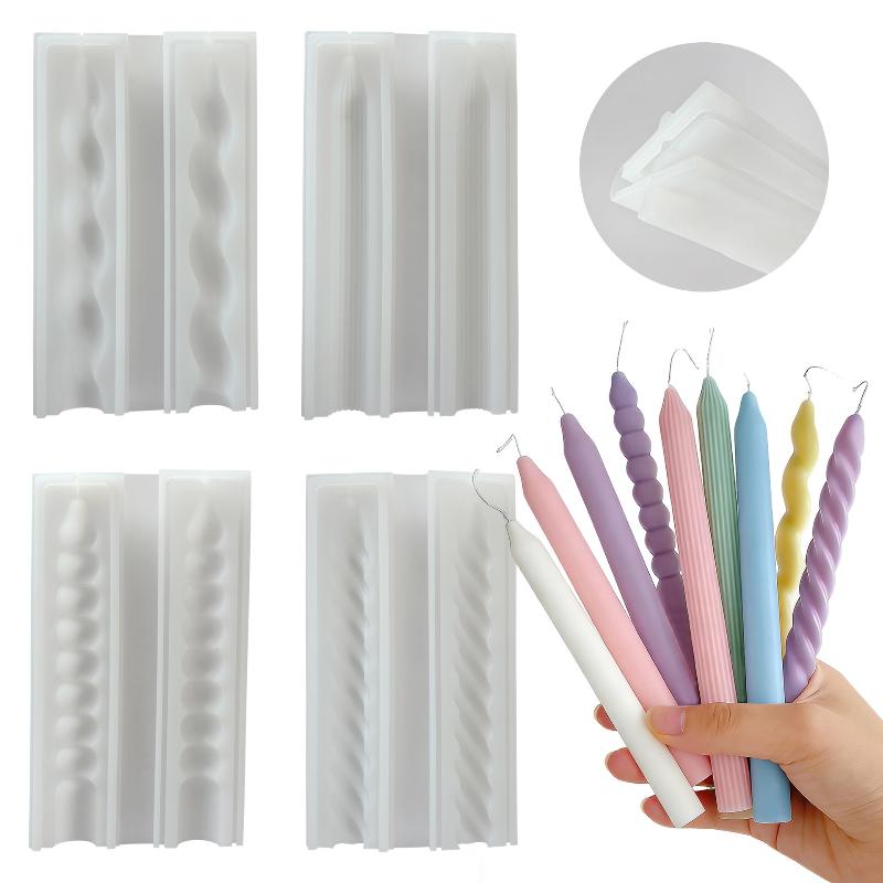 New Long Spiral Silicone Candle Mold DIY Twisted Long Rod Wax Stick Craft Molds Home Decor Tool Geometry Candles Making Supplies