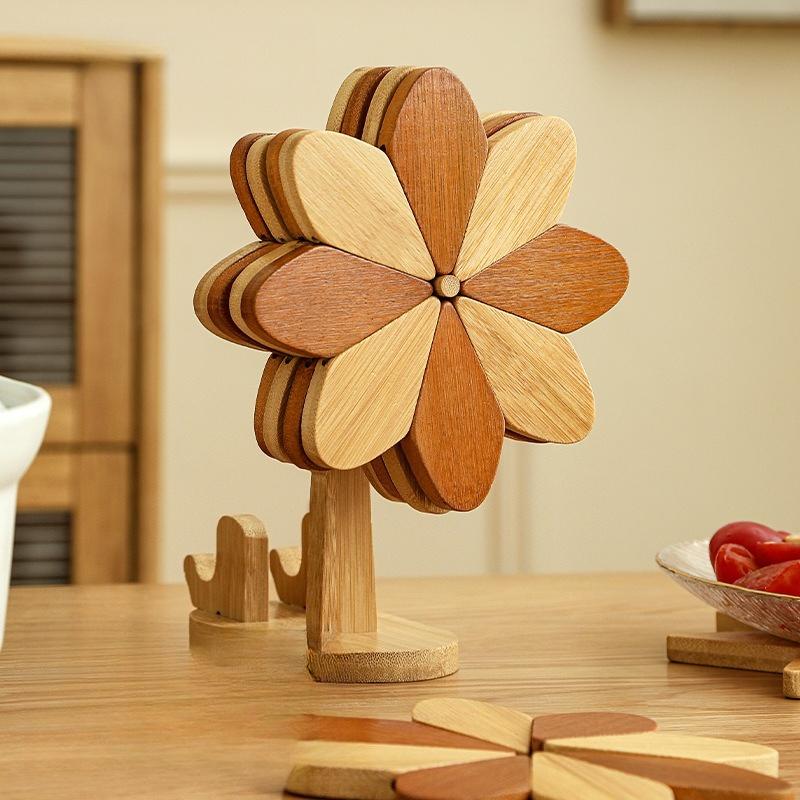 Premium Christmas Tree Thermal Insulation Mat Table Ornament Creative Anti-scalding Pot Mat Folding Coaster Bowl Mat