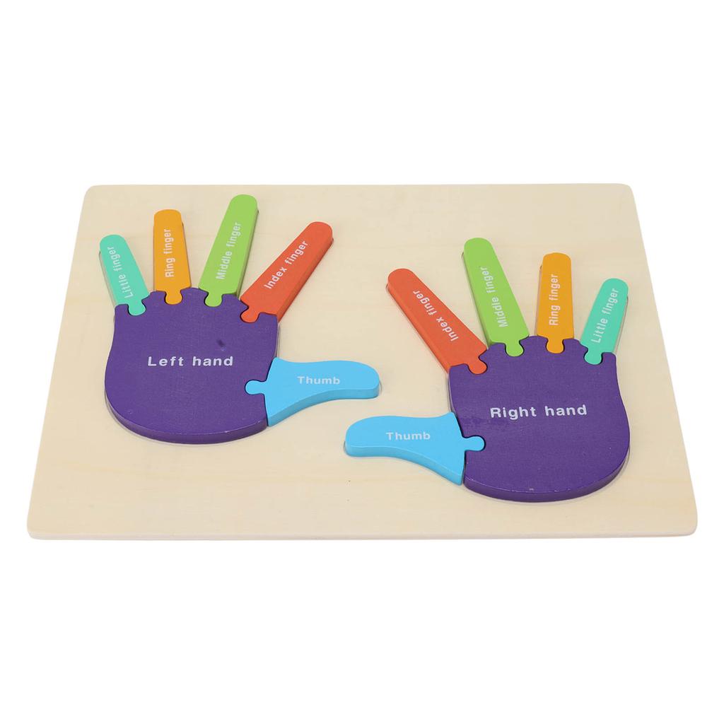 Jigsaw Puzzle Toy Palm Shape Color Cognition Educational  Wooden Puzzle Toys for Toddlers